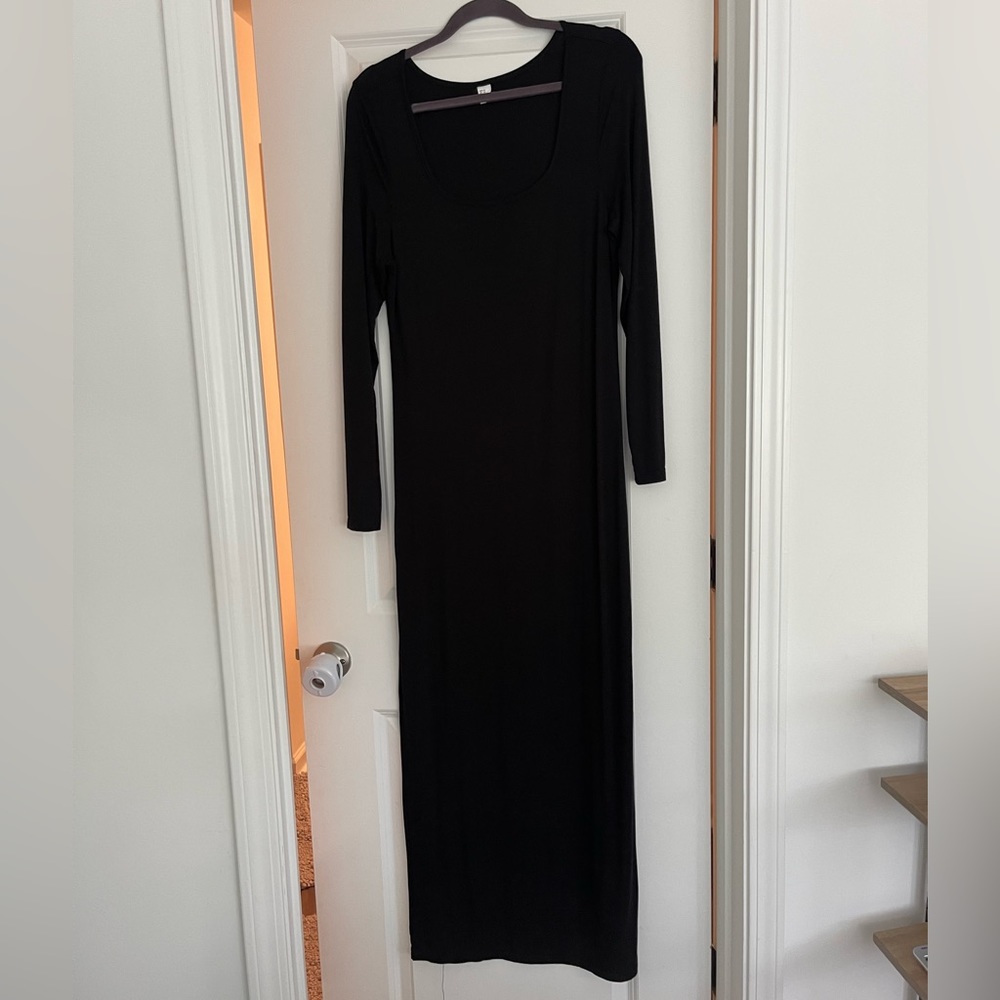Black Long Sleeve Maxi Dress XL